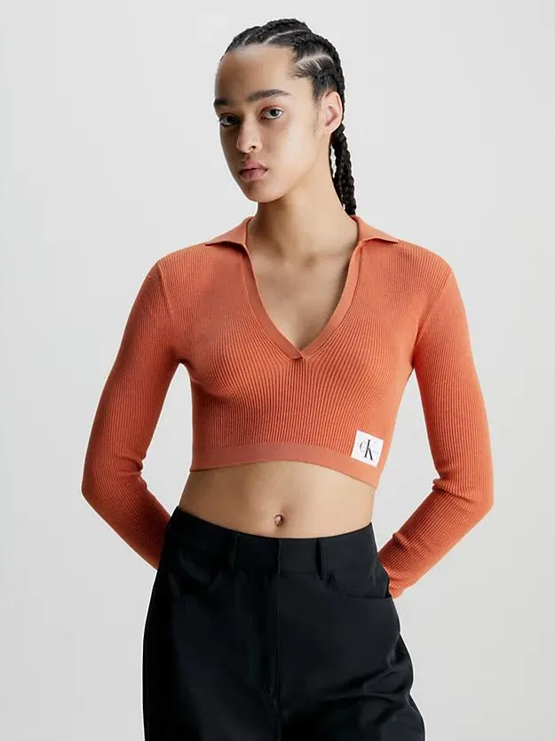 Slim Cropped V-Neck Jumper