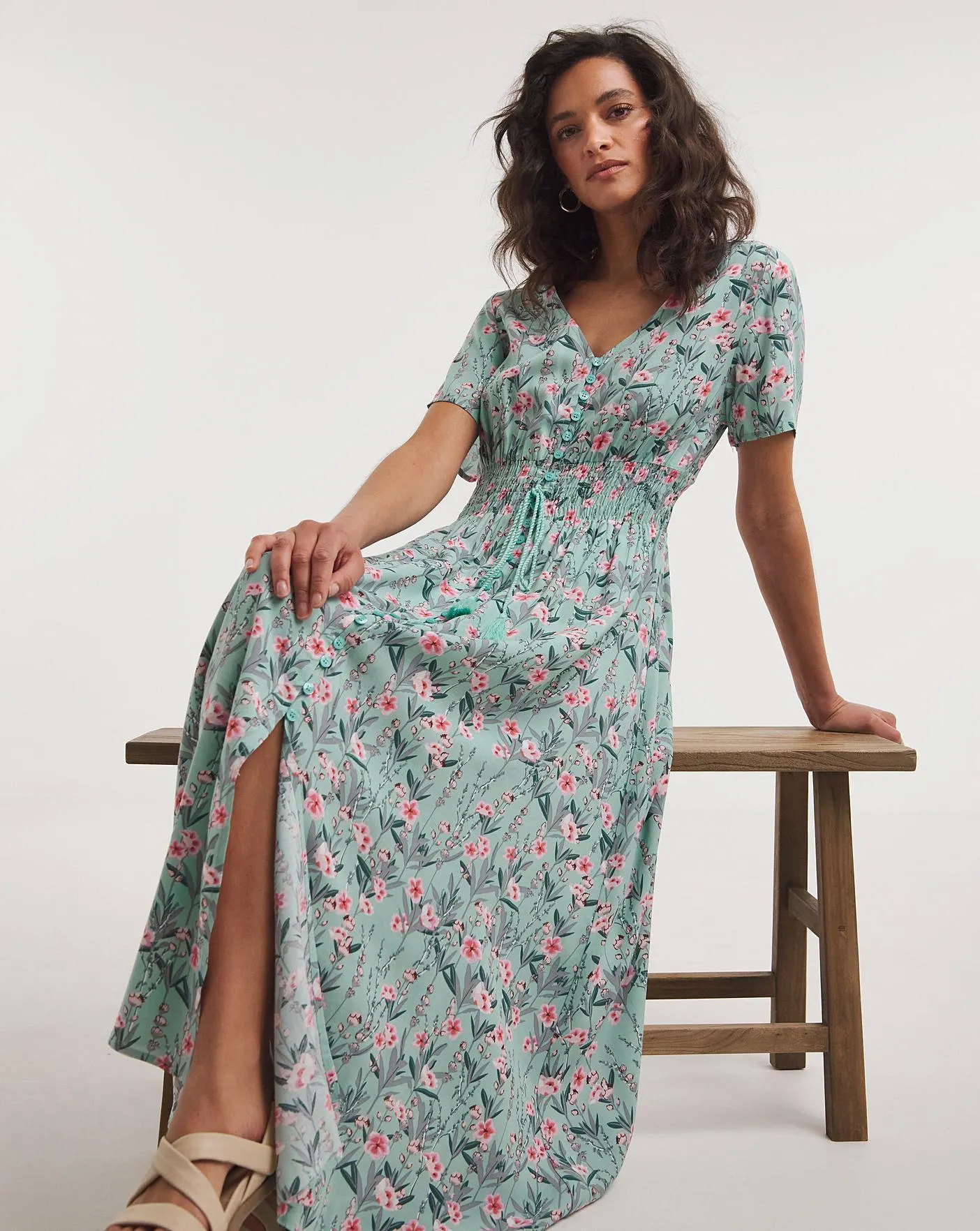 Joe Browns Blue Sienna Boho Lace Detail Maxi Dress