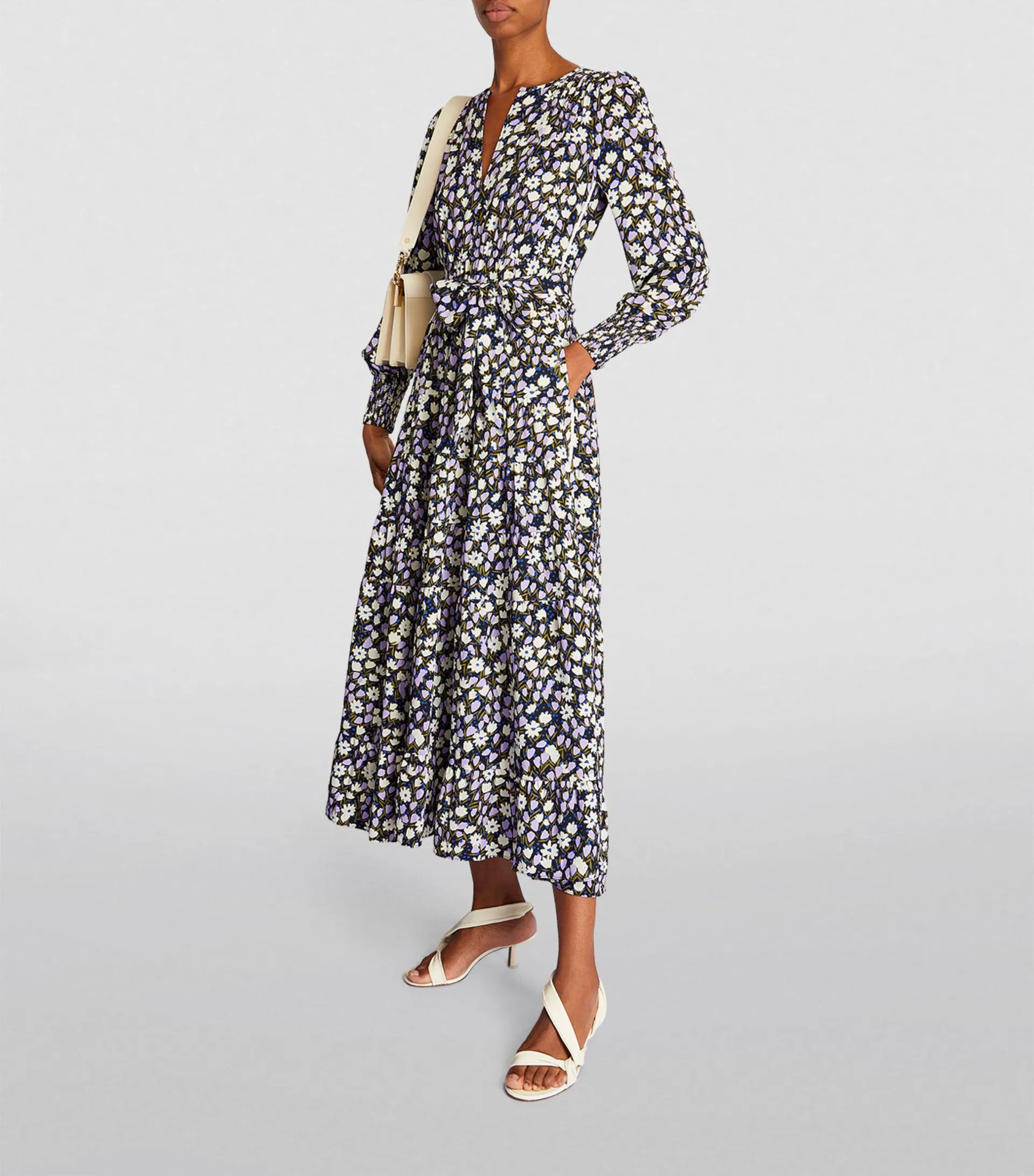 Satin Spring Garden Maxi Dress