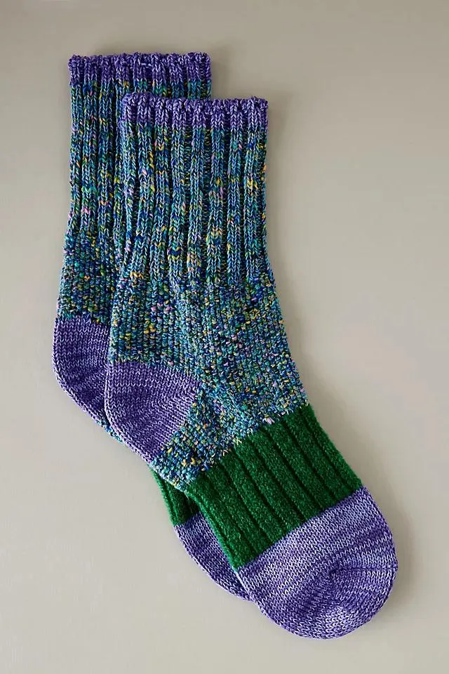 Hansel From Basel Pixi Dapple Colourblock Ribbed Crew Socks