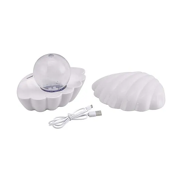 Sea Shell LED Colour Changing Glitter Mood Lamp with USB or Battery Powered
