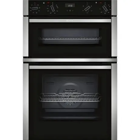 NEFF U1ACE2HN0B 59.4cm Built In Electric CircoTherm Double Oven - Black/Steel