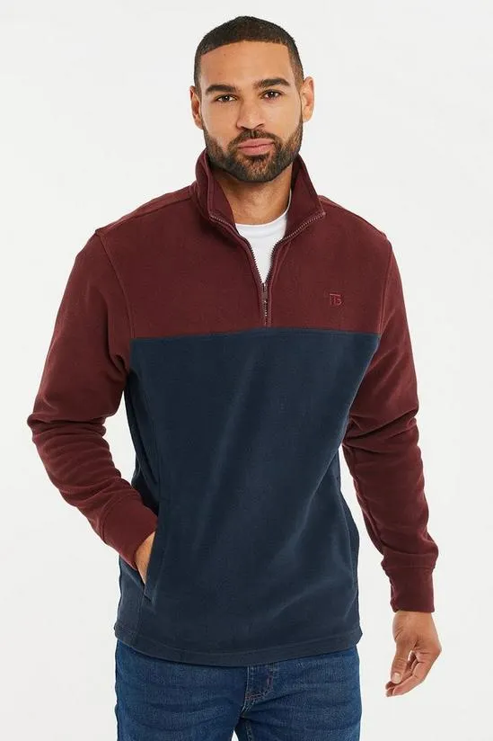 'Wham' Two Tone Quarter Zip Fleece Jumper