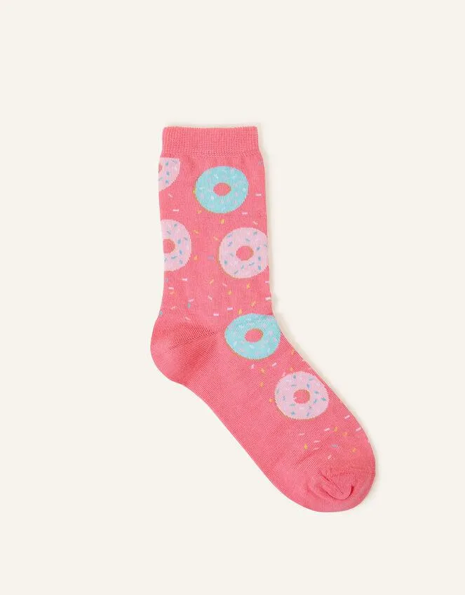 All Over Donut Print Socks