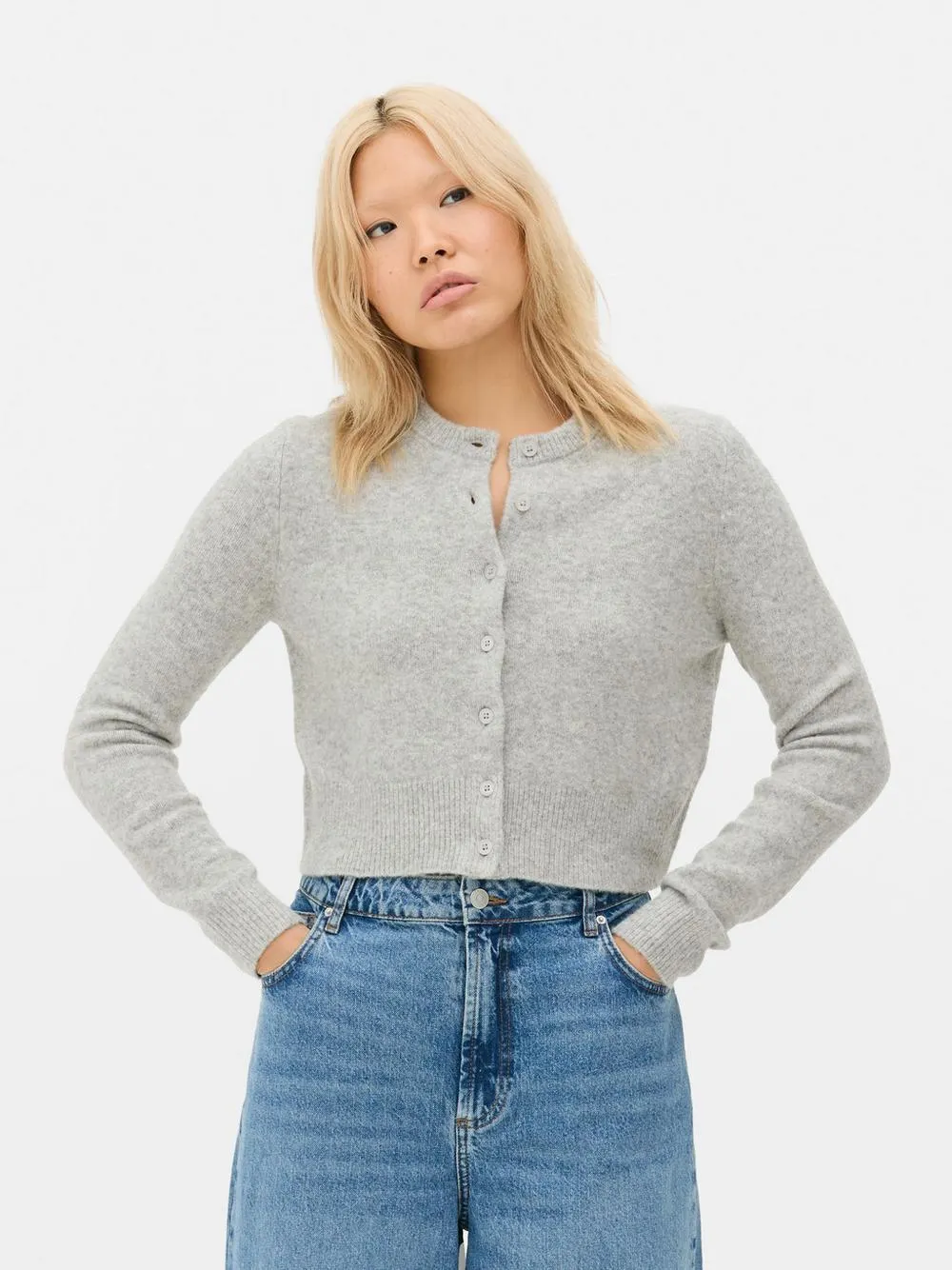 Cardigan girocollo corto