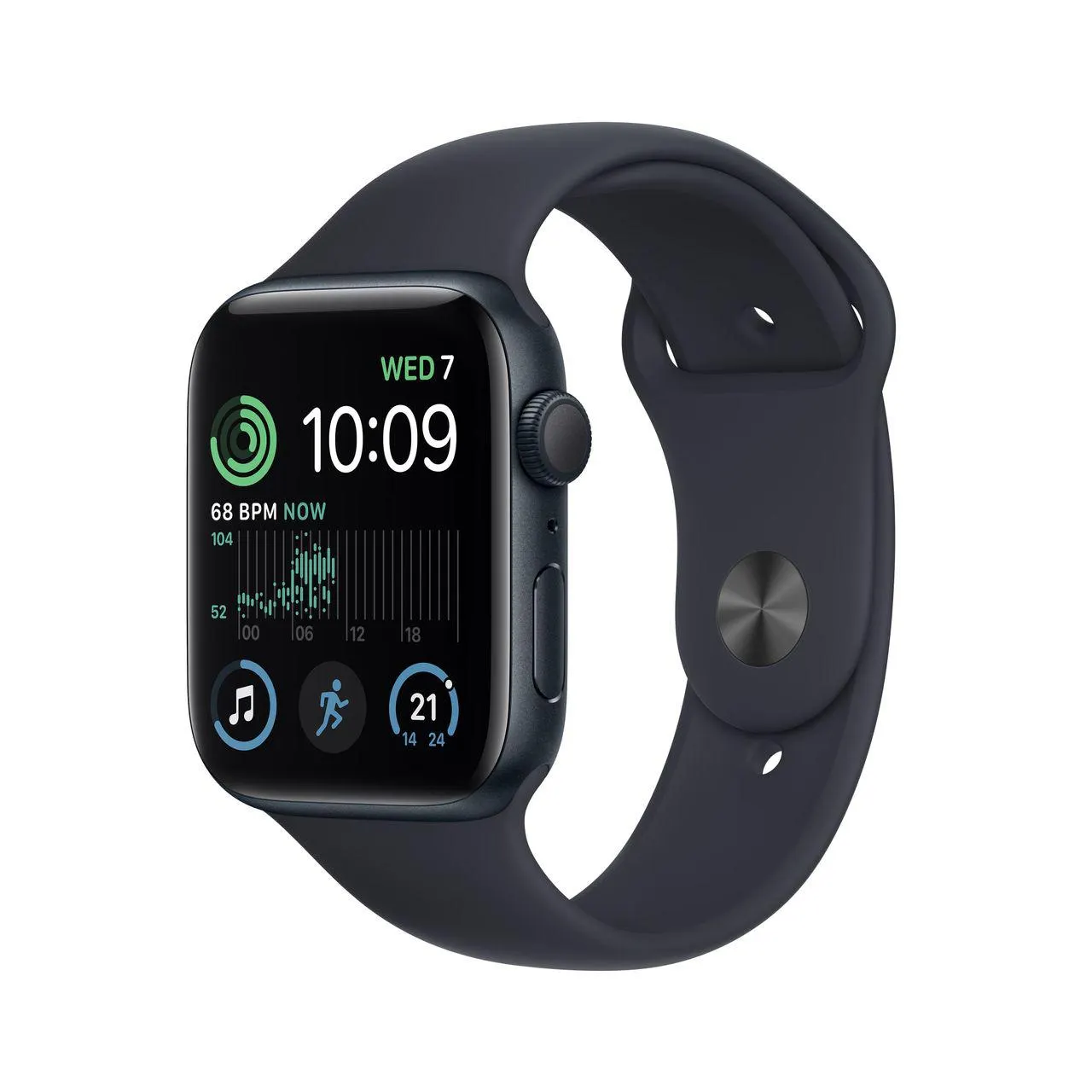 Apple Watch SE, 44mm, GPS [2022] - Midnight Aluminium Case with Midnight Sport Band - Regular