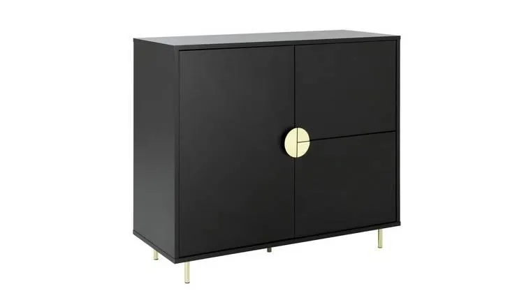 Habitat Nara 3 Door Drinks Cabinet - Black