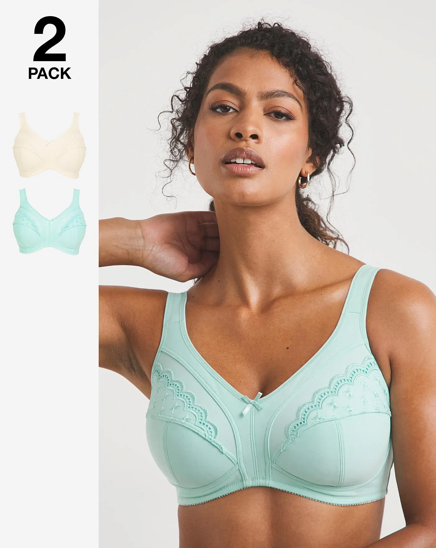 Pretty Secrets Sally 2 Pack Minimiser Non Wired Bras