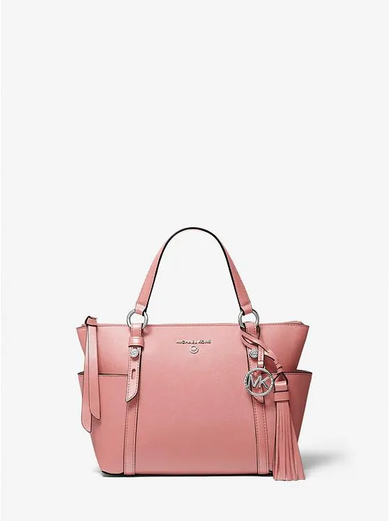 Sullivan Small Saffiano Leather Top-Zip Tote Bag