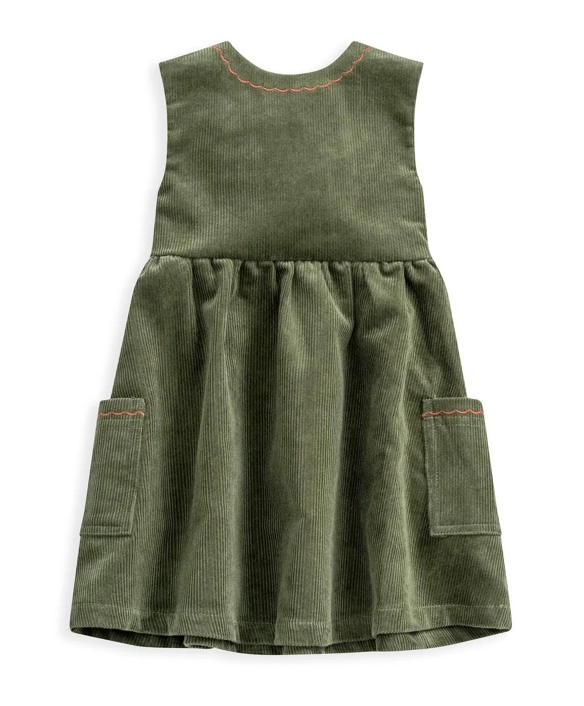 Cord Pinafore Dress - Green