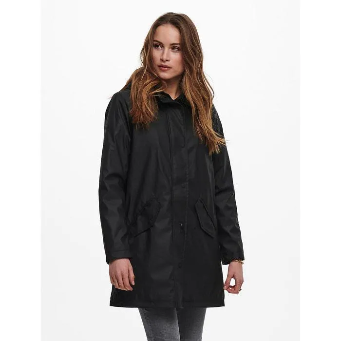 Hooded Mid-Length Raincoat