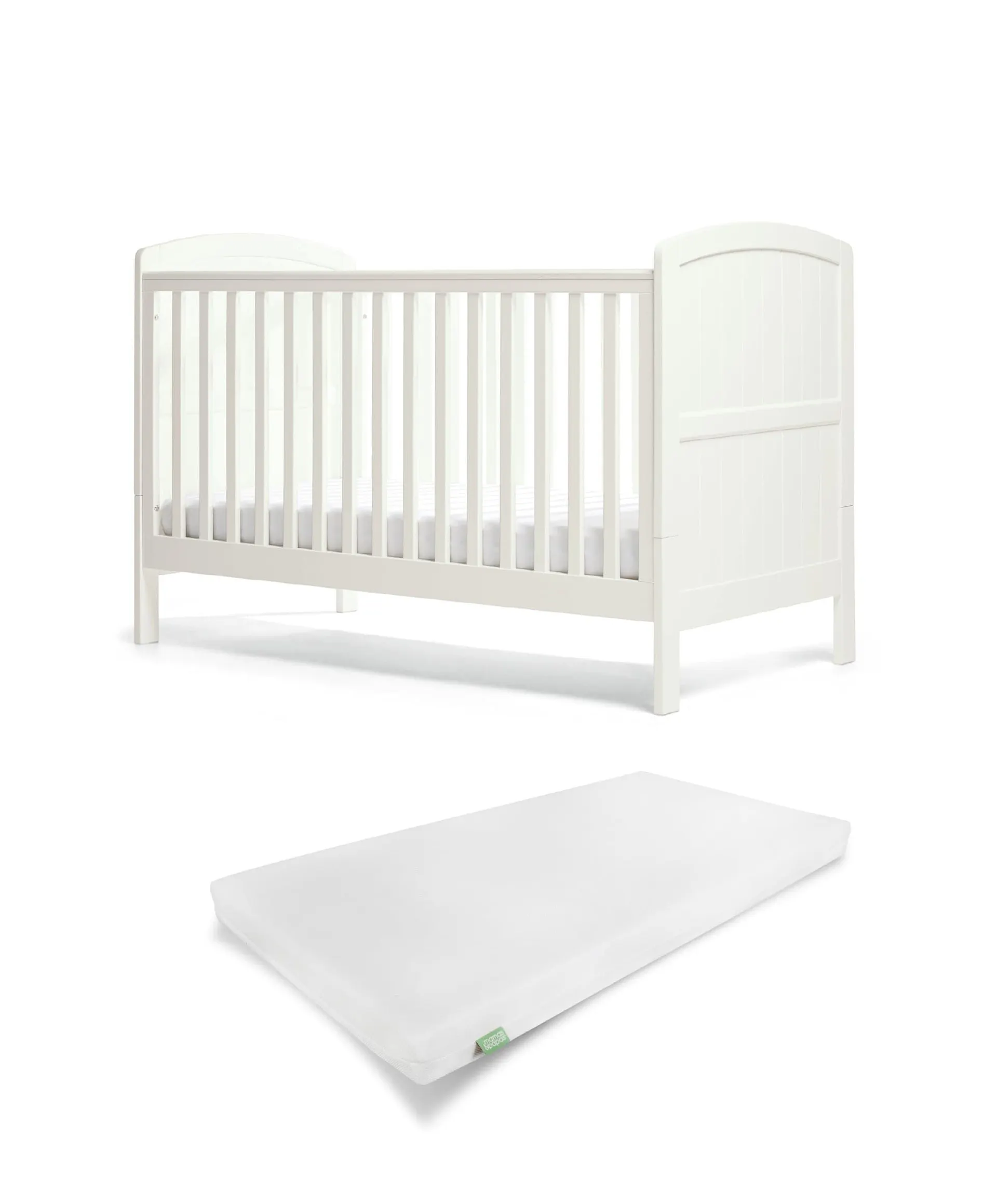 Dover Cotbed Set with Premium Pocket Spring Mattress - White