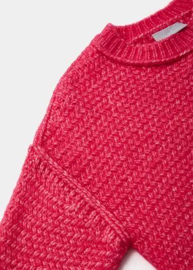 Girls Pink Two Tone Jumper (4-13yrs) - Age 4 Years