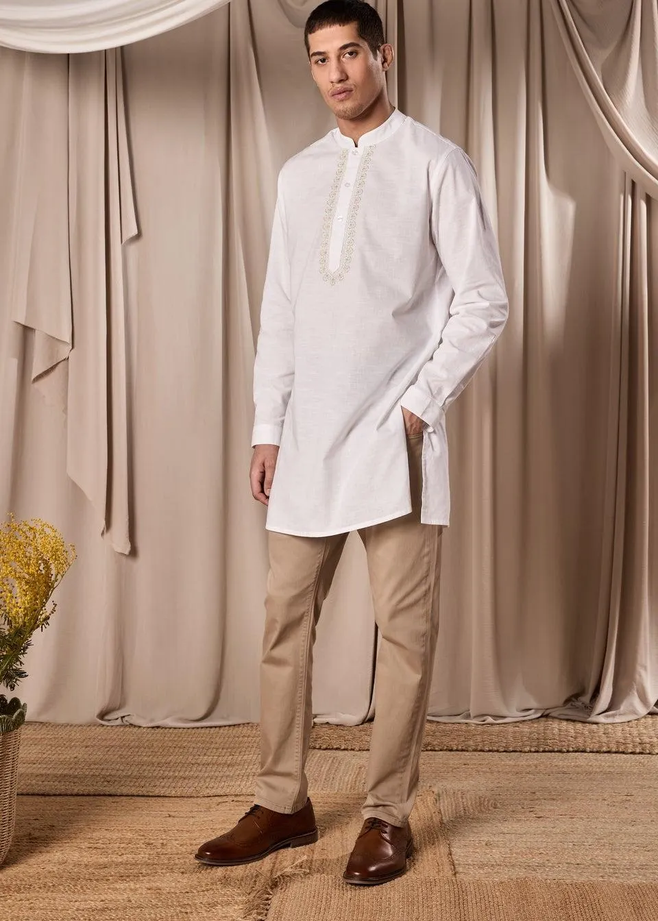White Eid Kurta Shirt