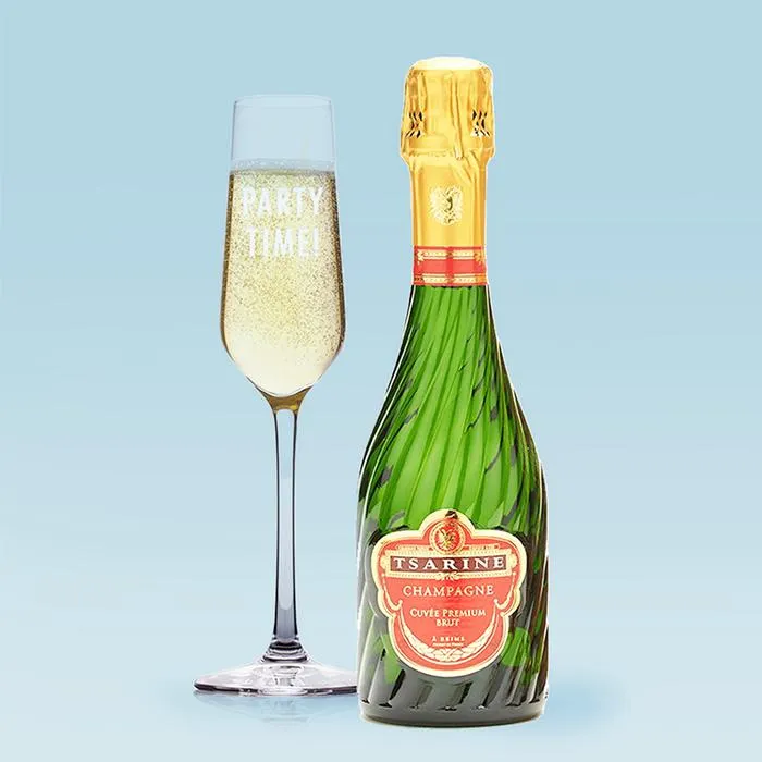 Engraved Flute with Tsarine Cuvee Premium Brut Champagne