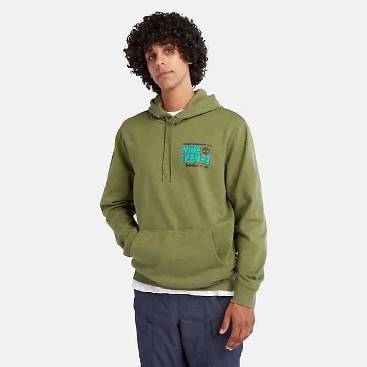 All Gender Outdoor Graphic LB Hoodie in Dark Green