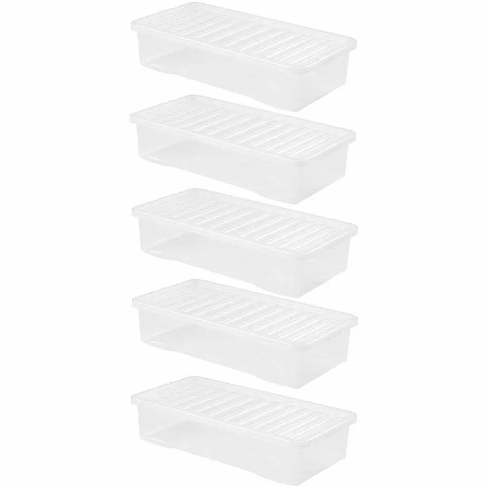 Wham 42L Crystal Storage Box and Lid 5 Pack