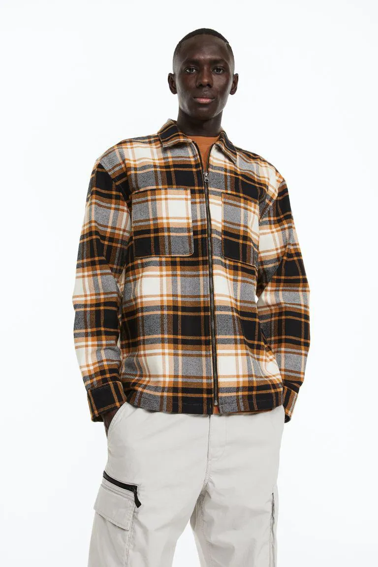 Relaxed Fit Zip-through overshirt