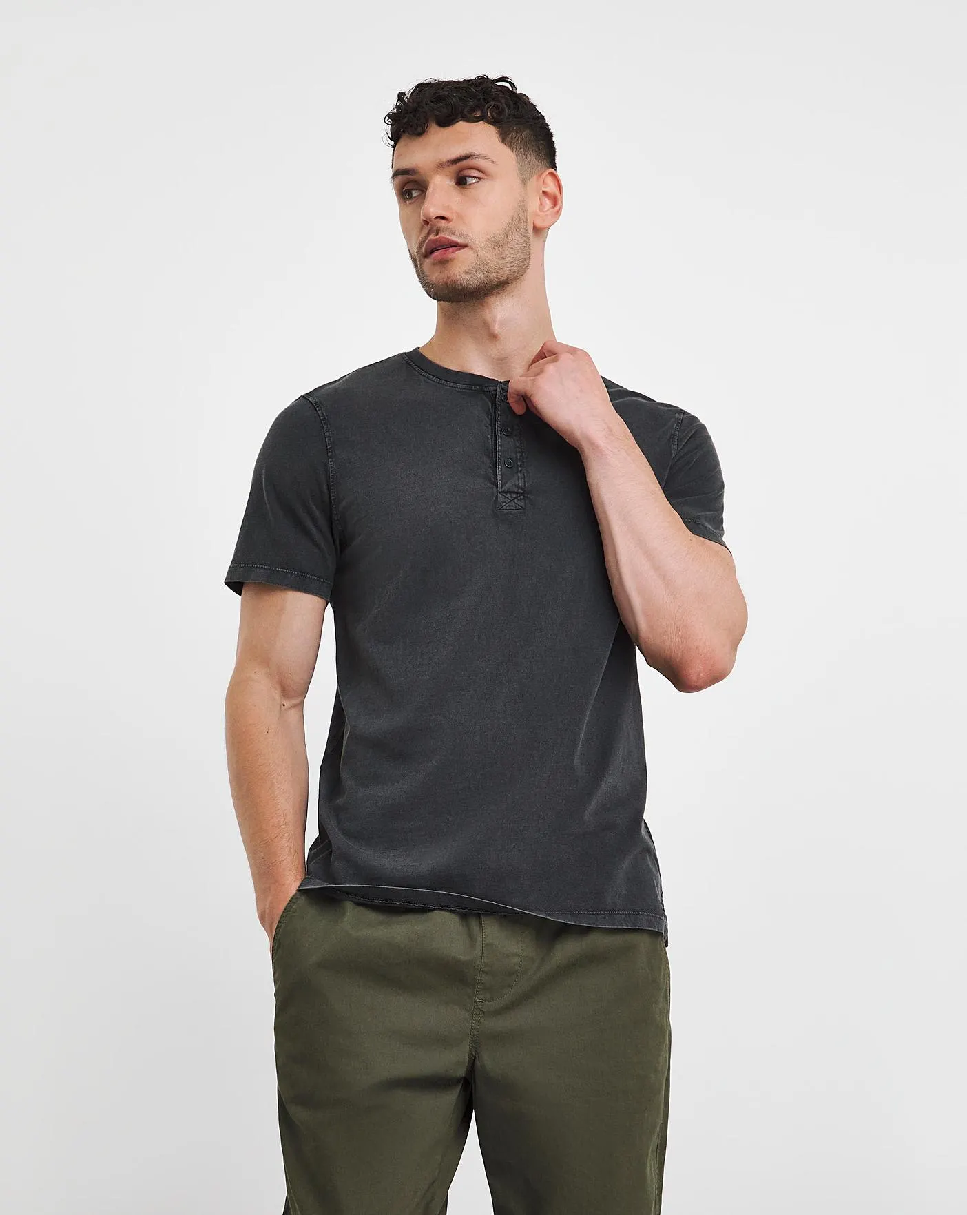 Acid Wash Grandad T-shirt