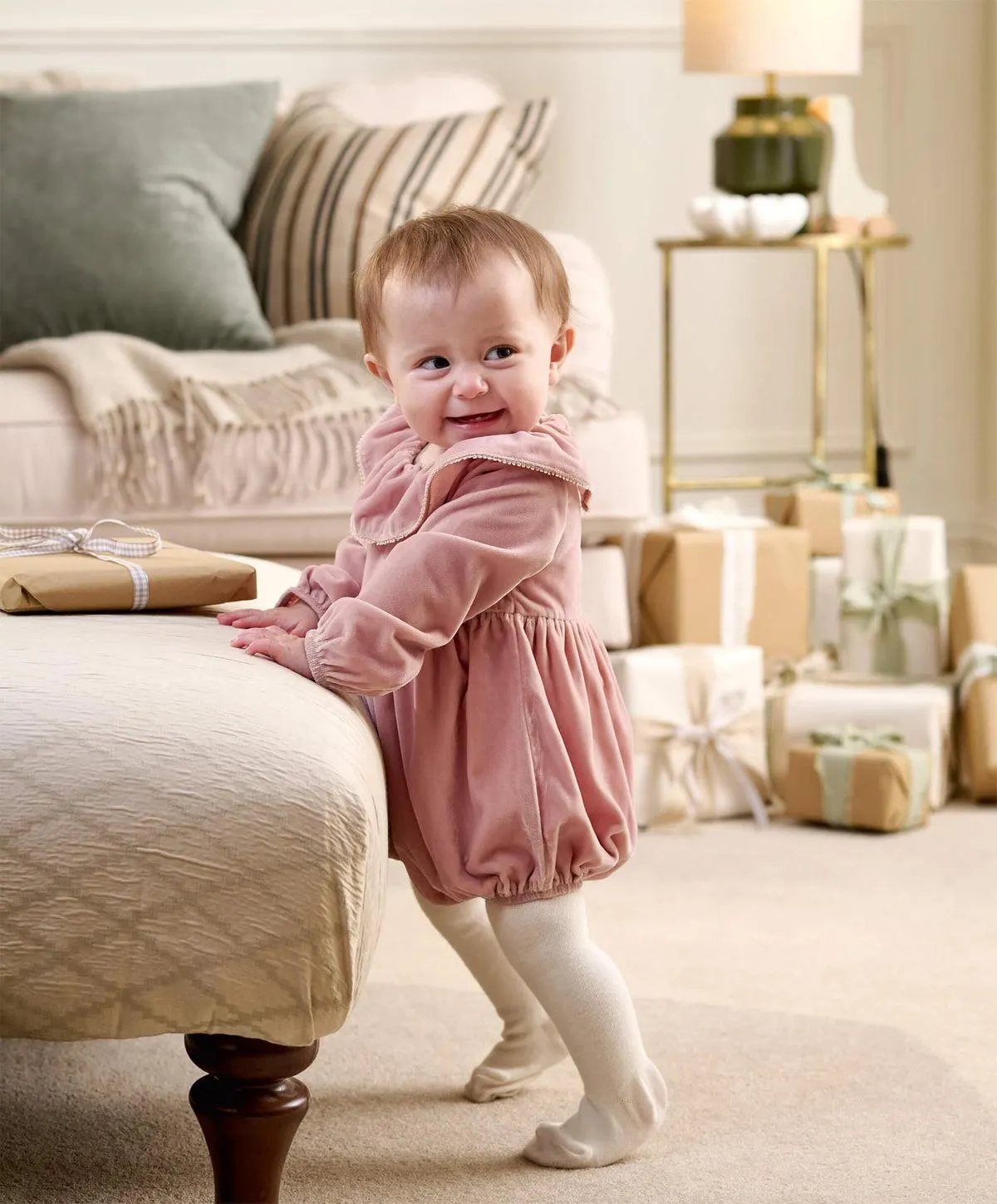 Velvet Romper - Pink