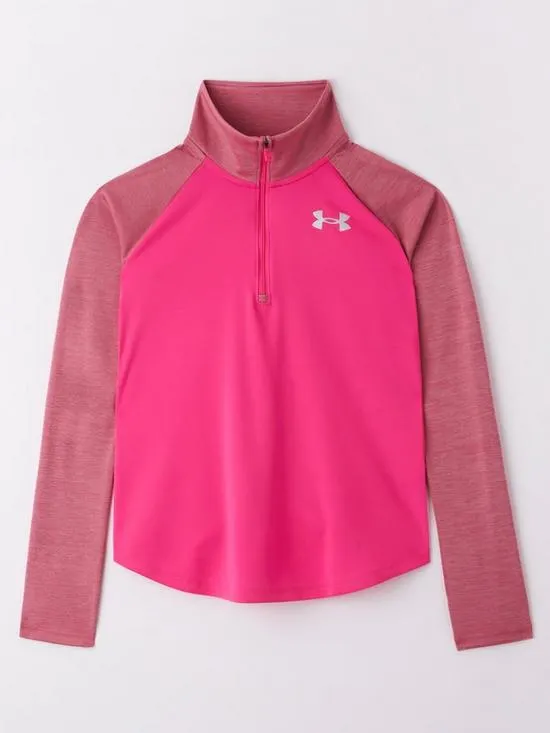 Girls Tech Graphic 1/2 Zip Top - Pink