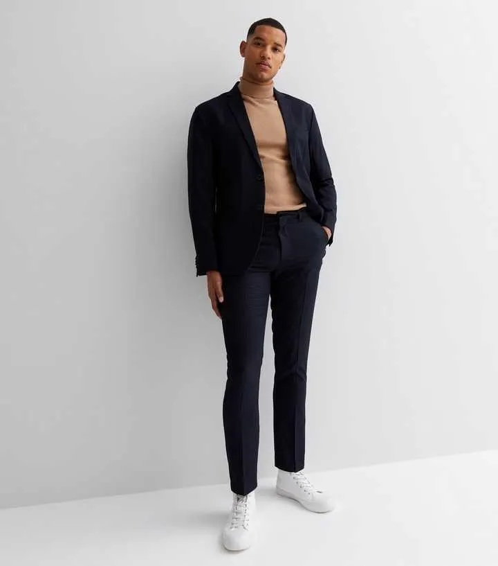 Navy Slim Suit Trousers