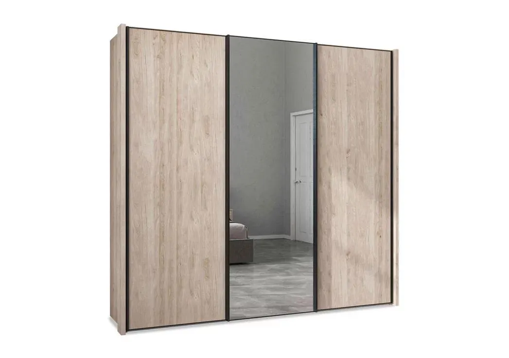 Dallas 235cm 3 Door Sliding Wardrobe with Centre Mirror Door