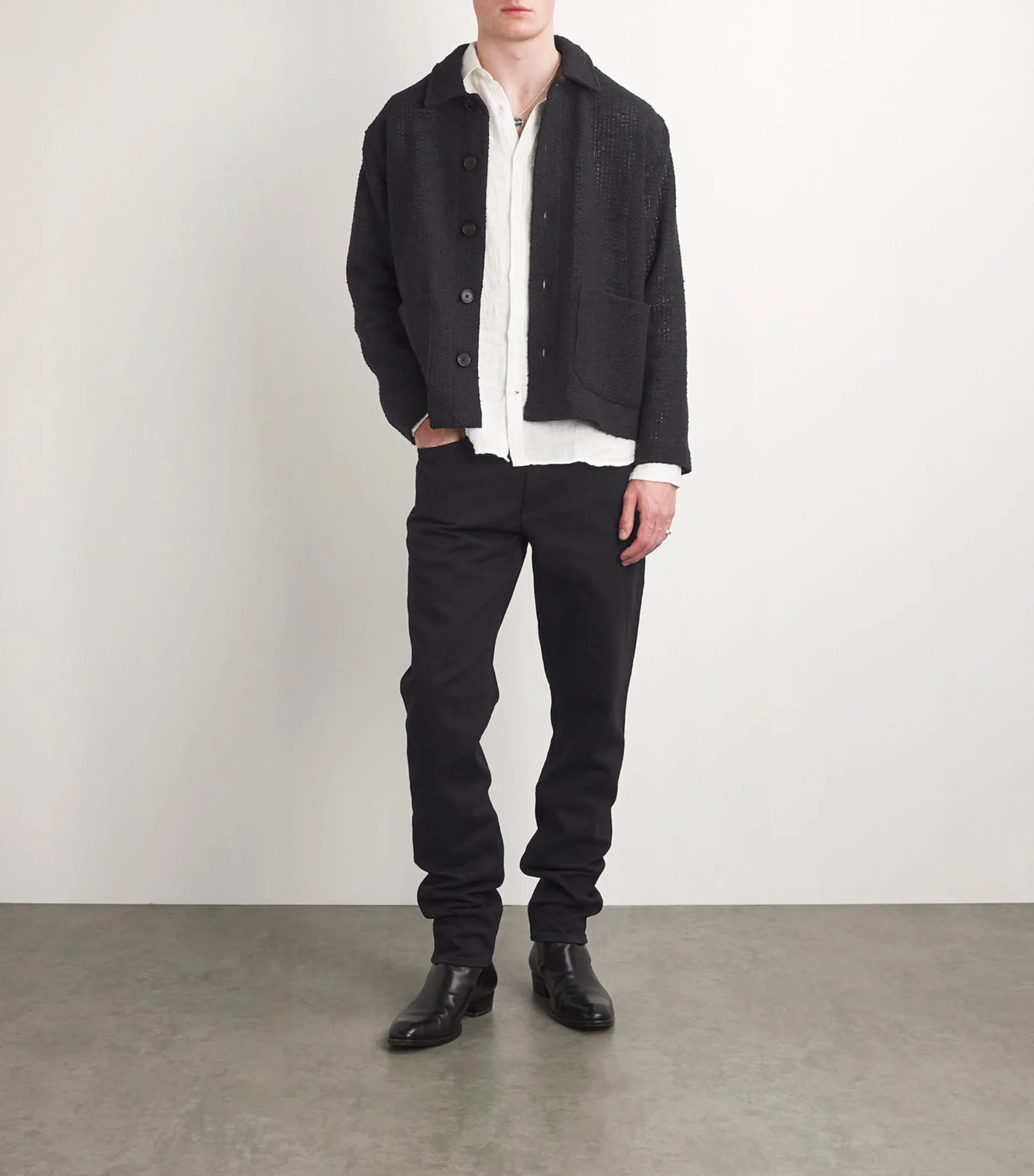 Crochet-Knit Cardigan