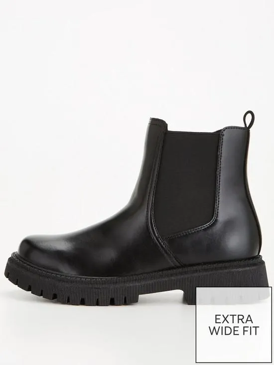 Extra Wide Fit Chunky Chelsea Boot - Black