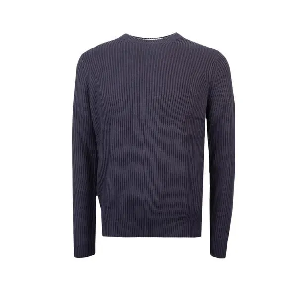Mens Blue Couto Crew Neck Rib Jumper