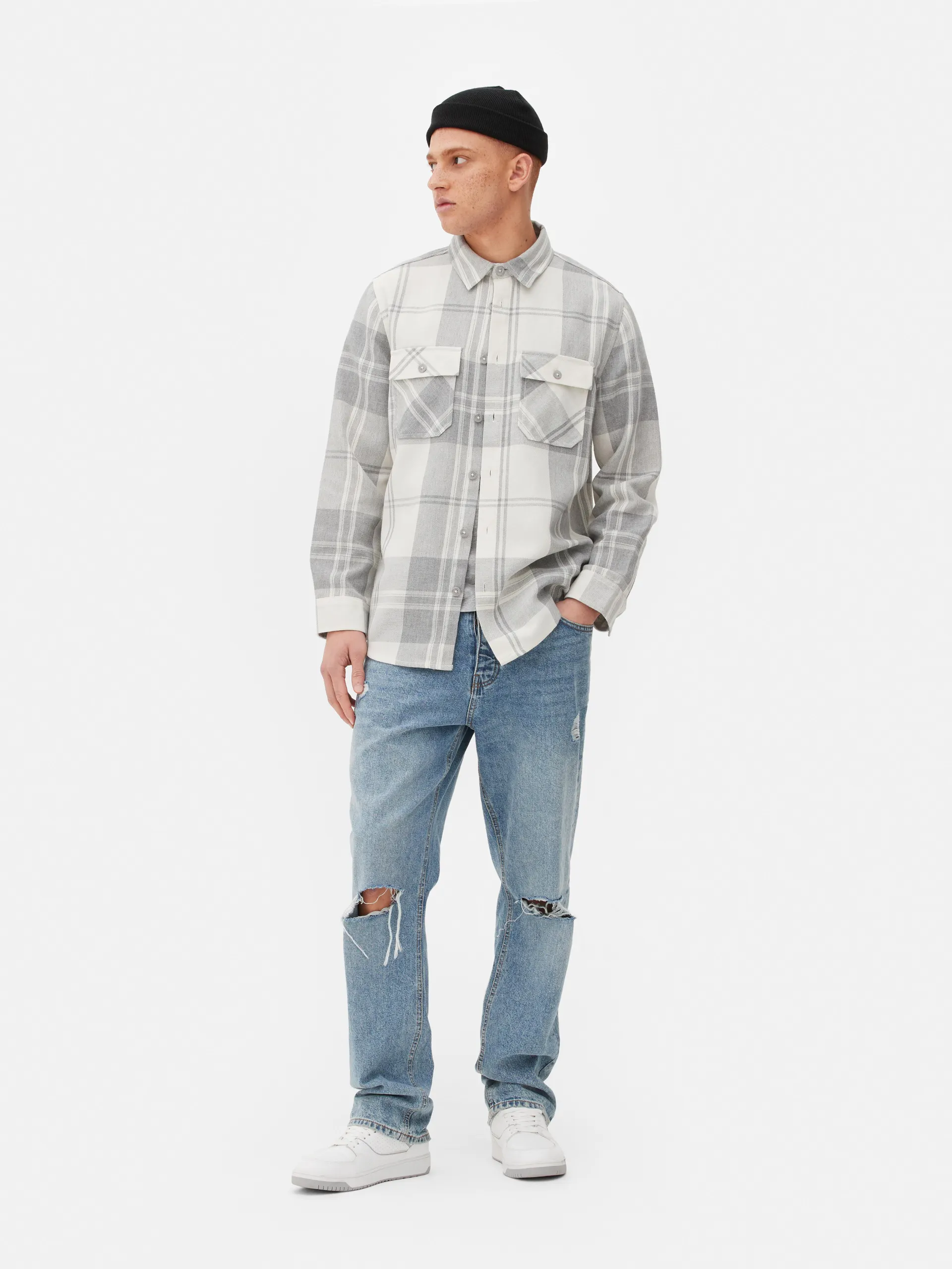 Check Long Sleeve Overshirt