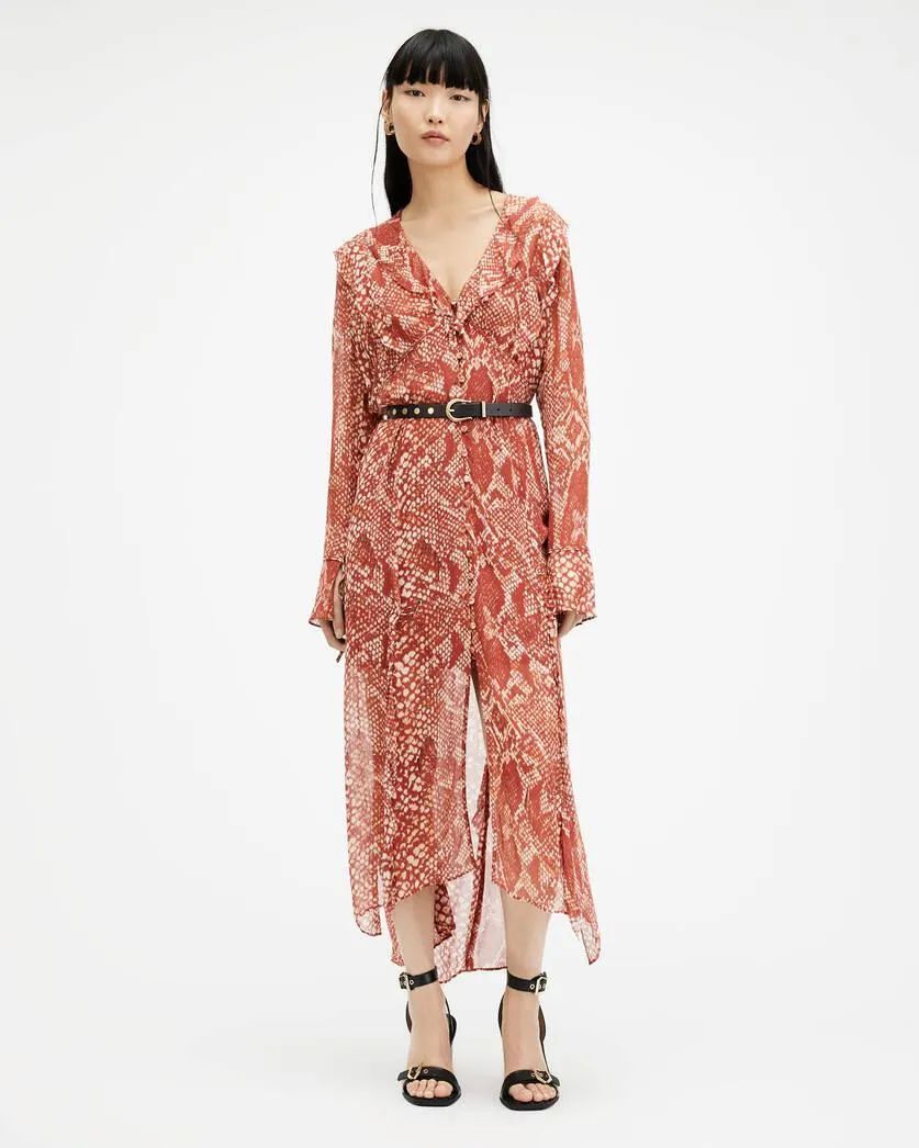 Liana Waimea Print V-Neck Maxi Dress