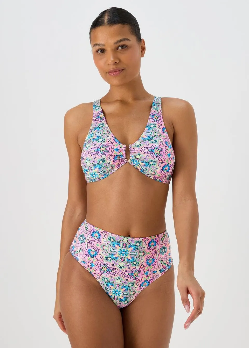 Pink Mosaic High Apex Top