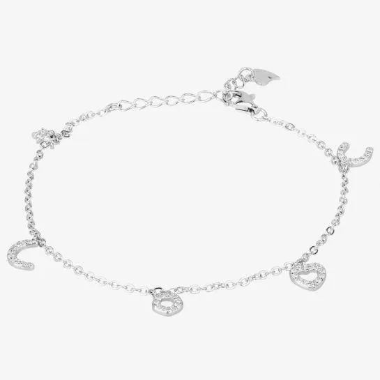 Silver Cubic Zirconia Charm Bracelet FYB4433