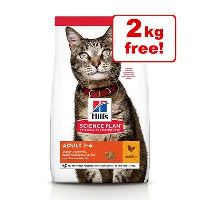 10kg Hill's Science Plan Dry Cat Food - 8kg + 2kg Free!*