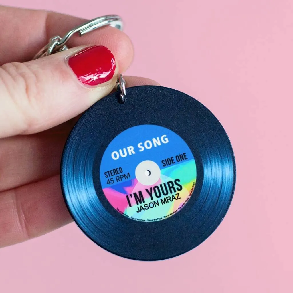 'Our Song' Personalised Vinyl Record Keyring