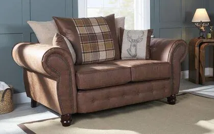County Fabric 2 Seater Scatter Back Sofa