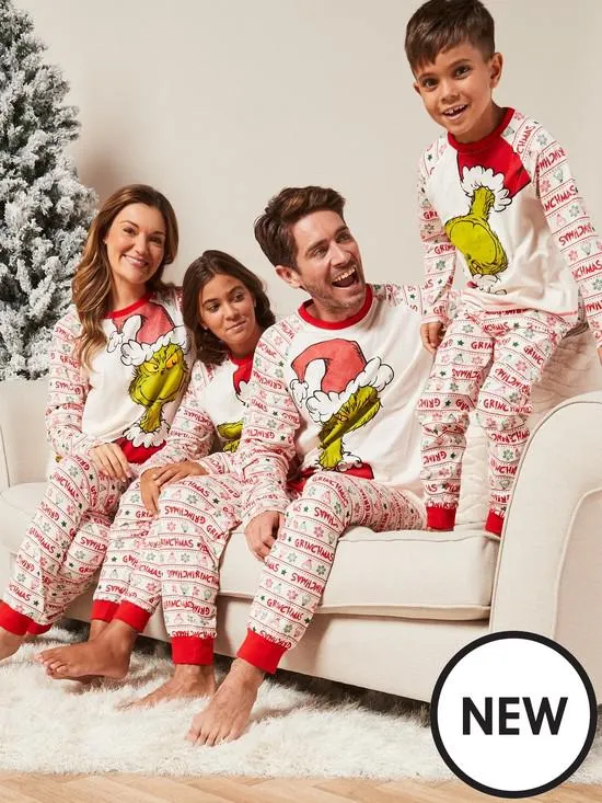 Unisex Kids Stripe Family Mini Me Christmas Pyjamas - Cream