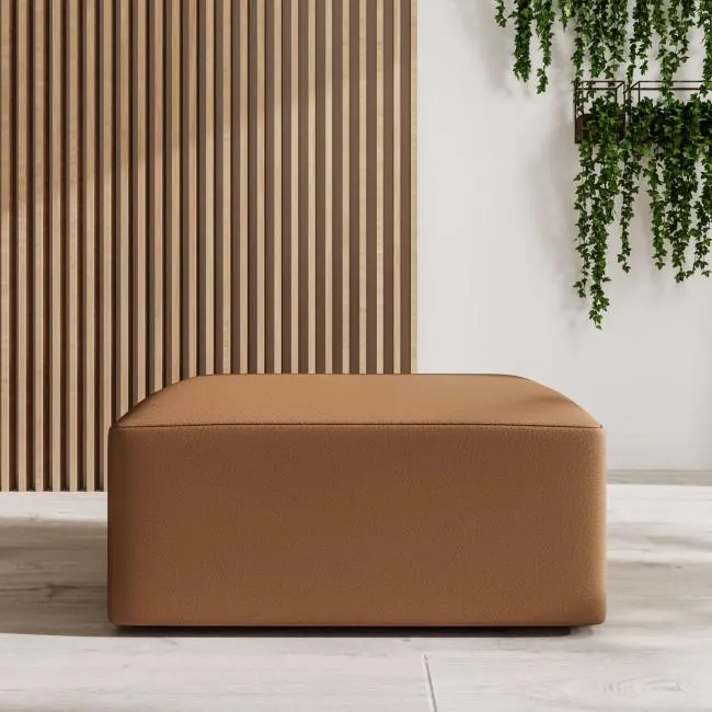 Hendrix Tan PU Leather Footstool