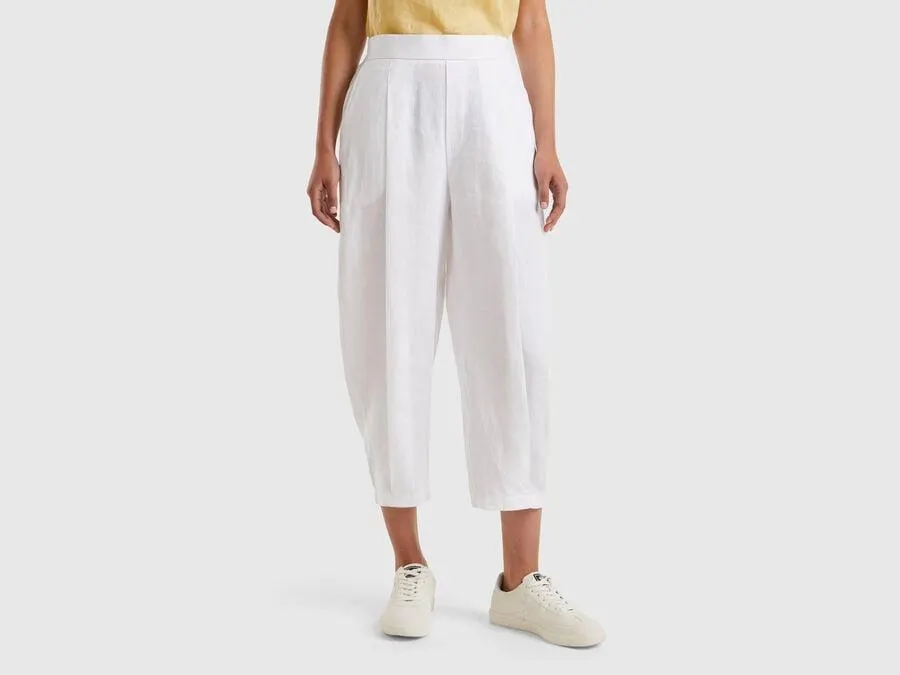 Trousers in pure linen