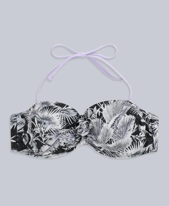 Docks Womens Printed Tie Front Bikini Top