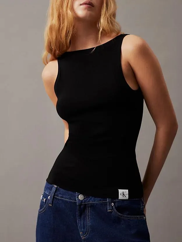 Slim Knit Open Back Tank Top