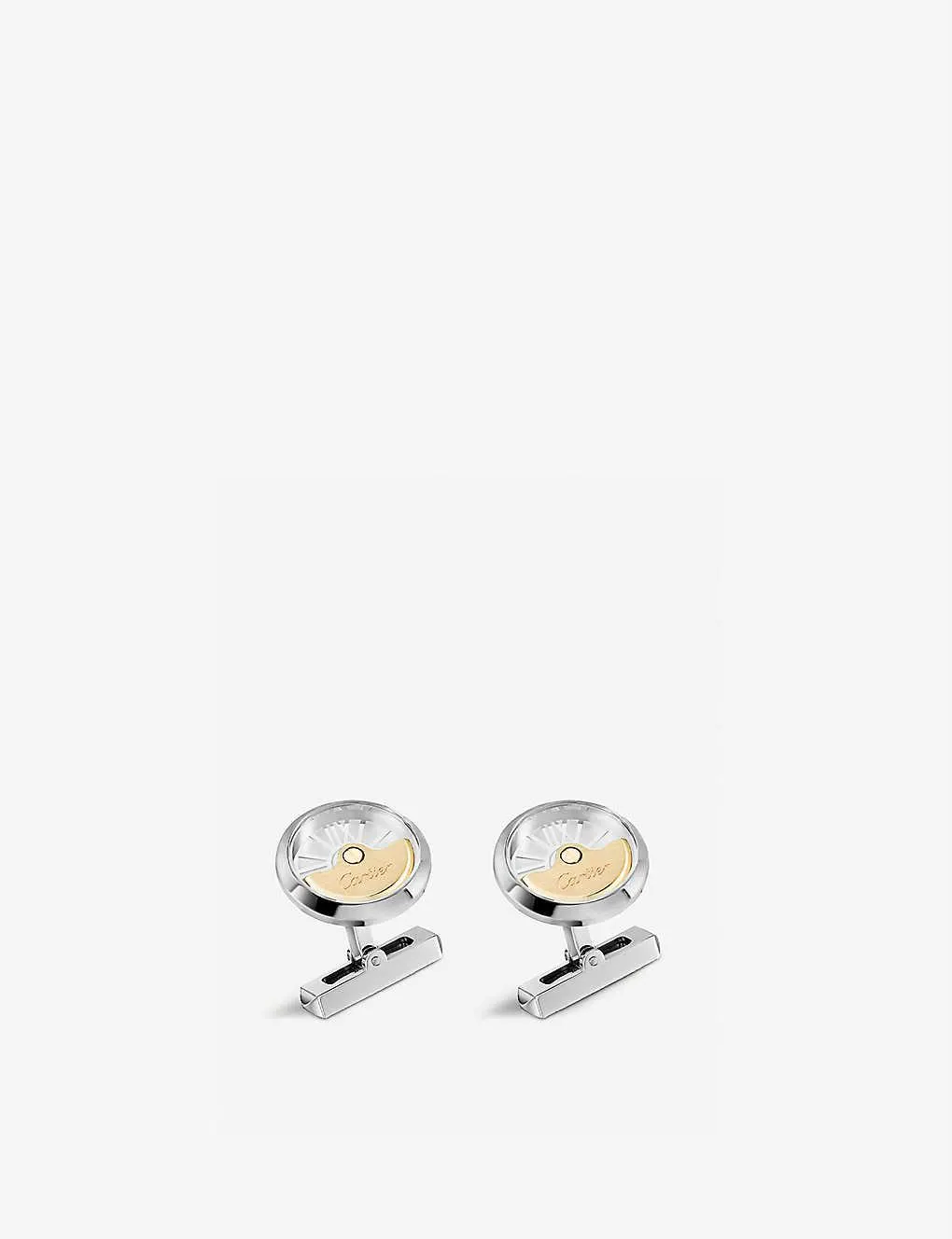 Oscillating yellow-gold and palladium-plated sterling silver cufflinks