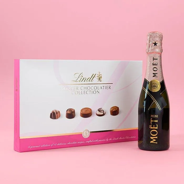 Moët et Chandon Brut Rosé 20cl & Lindt Master Chocolatier Collection
