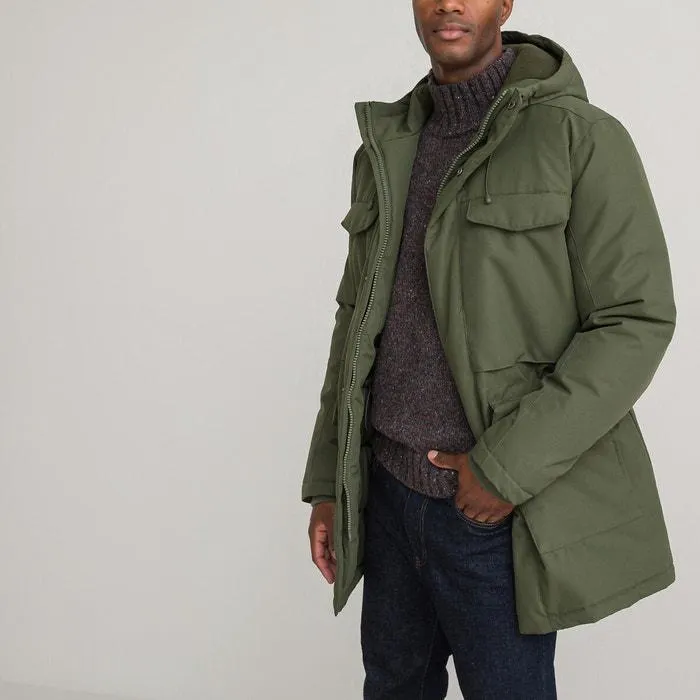 Mid-Length Winter Parka with Hood