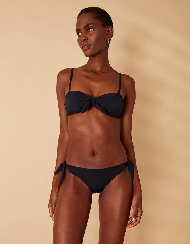 Bunny Tie Bandeau Bikini Top Black