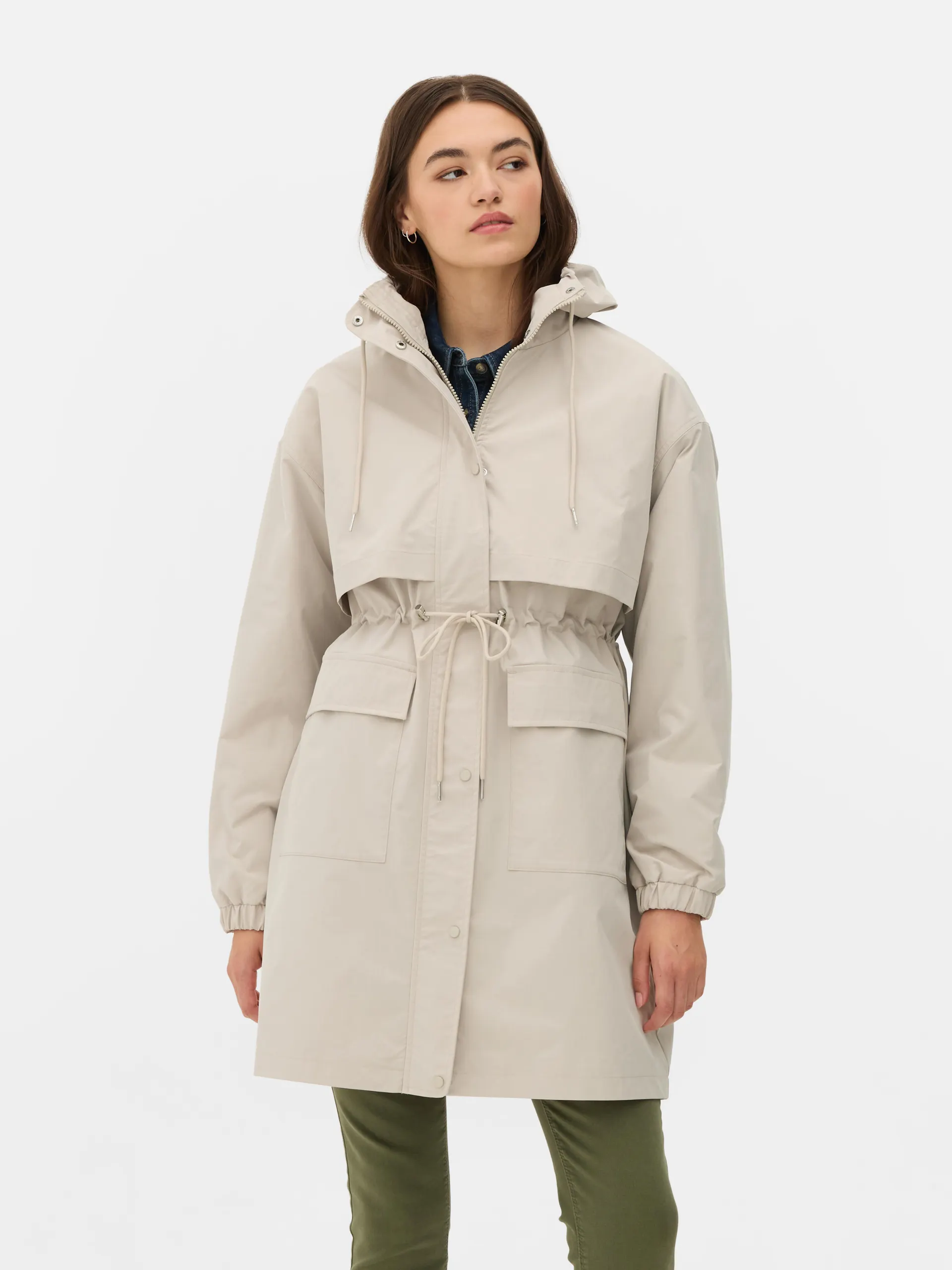 Drawstring Parka Raincoat