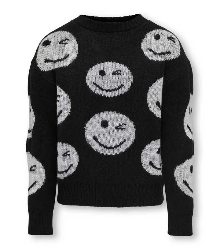 KIDS ONLY Black Knit Wink Face Jumper