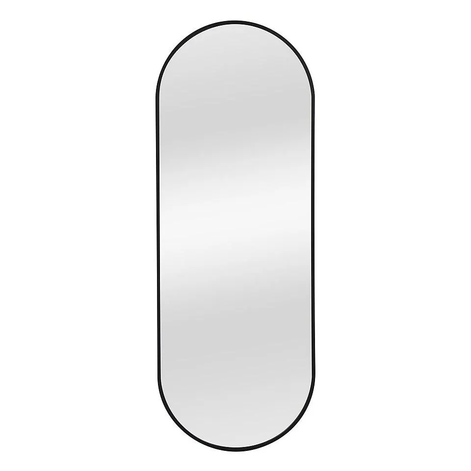 Black Aluminium Lozenge Mirror - 35x95cm