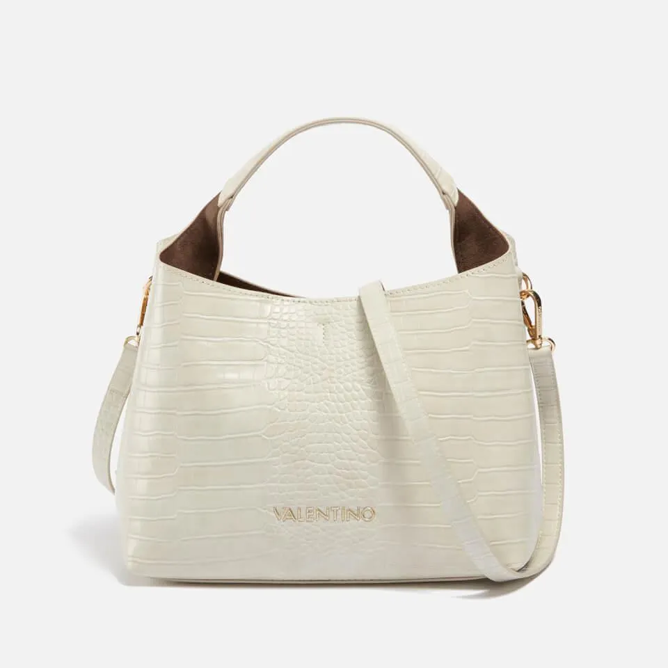 Valentino Wool Faux Croc Effect Leather Tote Bag